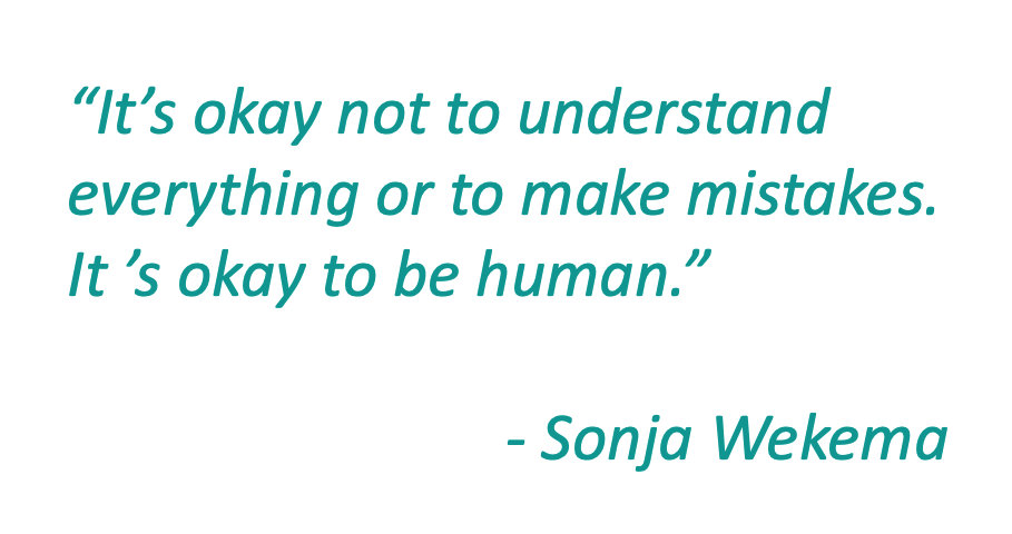 Quote Sonja Wekema - it's okay to be human