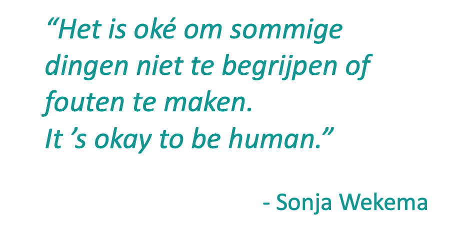 Quote Sonja Wekema - it's okay to be human